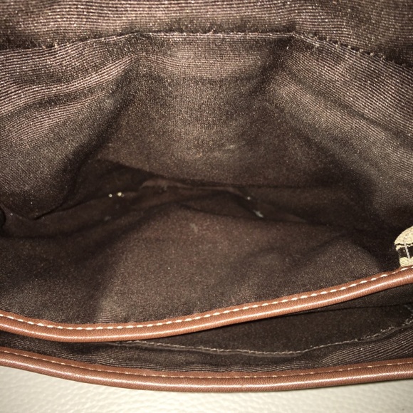 Coach Signature Logo Purse Brown Tan Snap Closure - Picture 8 of 8